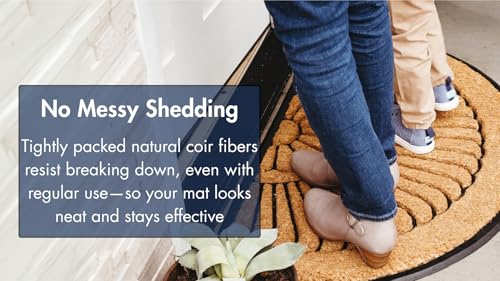 Natural Coco Coir Half Circle Door Mat 24" x 39" P881704