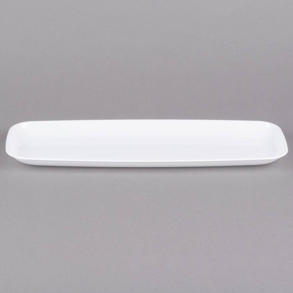 White Rectangular Polystyrene Platter / Catering Tray - 25/Case F891193