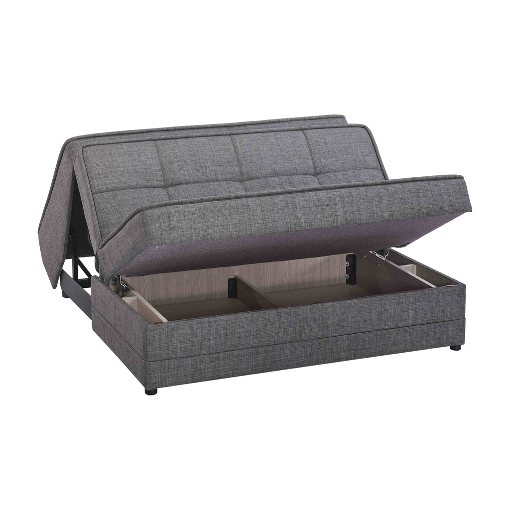 Gray Chenille Sleeper Loveseat P51990