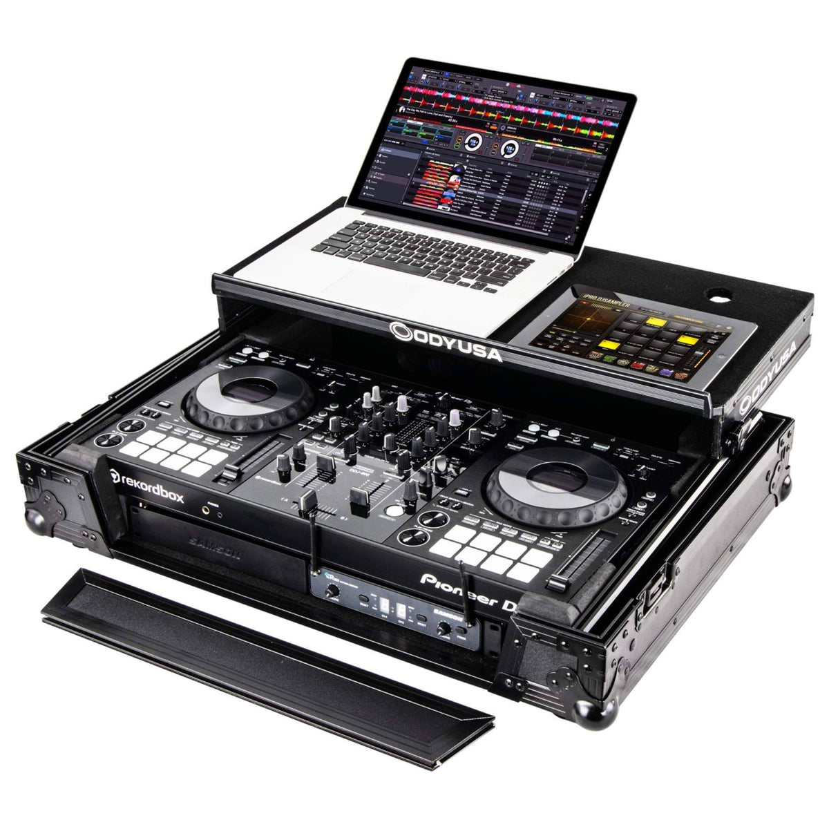 Black Label DJ Controller Glide Style Case with 1U 19 Bottom Rack C133