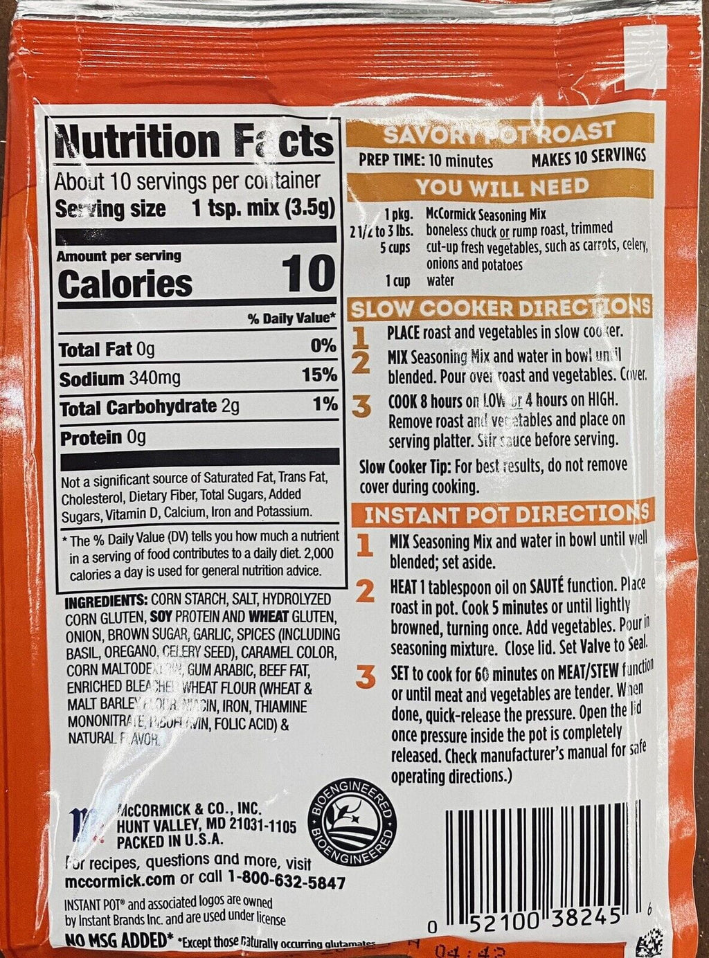 Slow Cooker Pot Roast Seasoning Mix Savory Herbs & Spices 1.3oz 2 PACK F46178