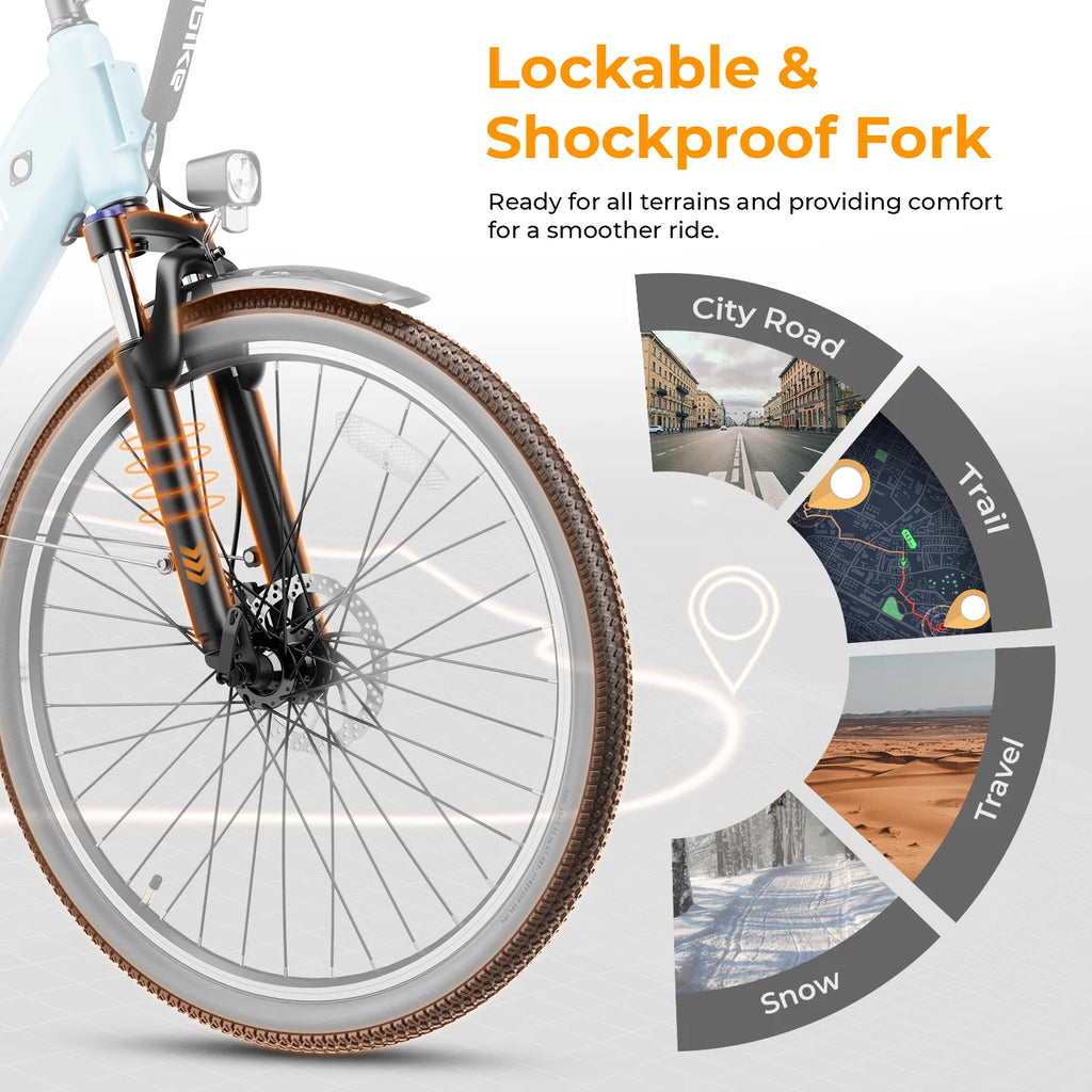Electric Bike 500W 36V 13Ah Removable Battery 26 7-Speed H184891