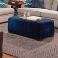 Gray and Teal Stripe Rectangle Cocktail Ottoman D8394