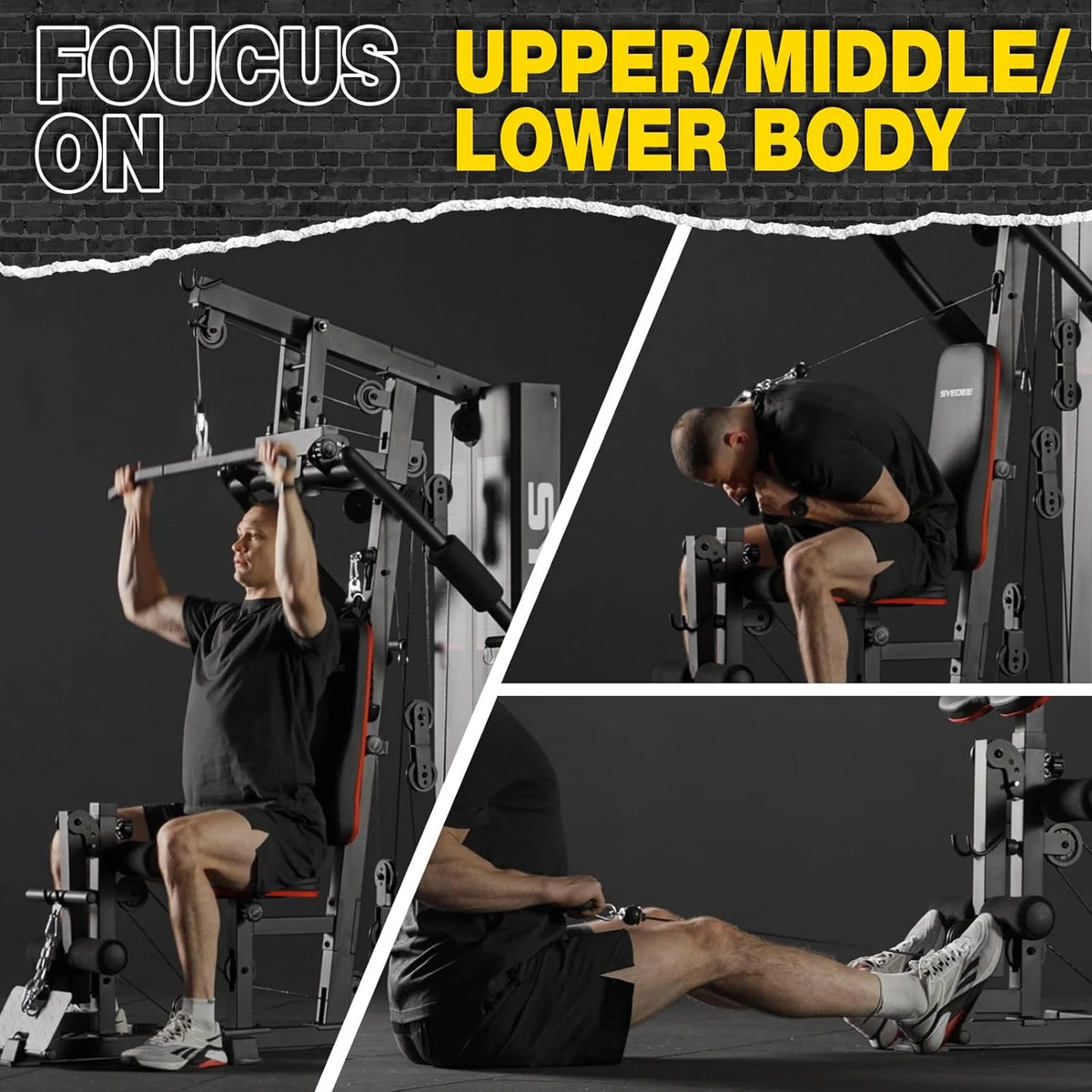 Home Gym Station with 150LBS Weight Stack C856