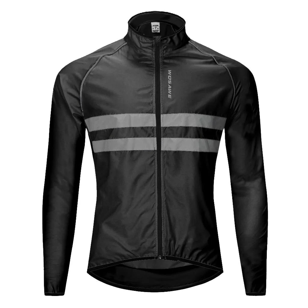 Black XXL Windproof Long-Sleeve Riding Jacket F24187