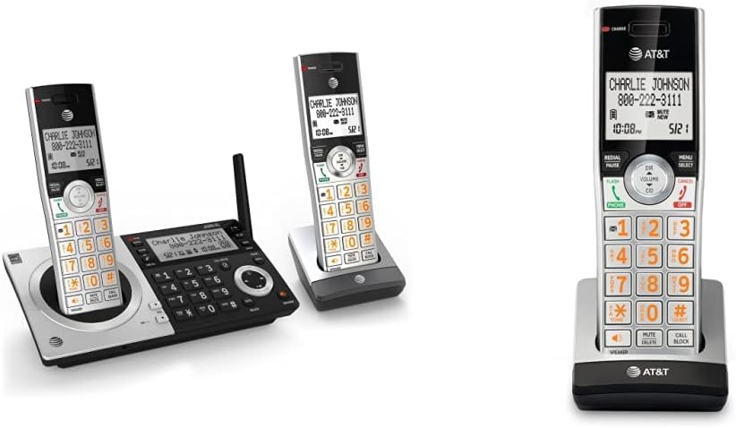 Silver/Black DECT 6.0 Expandable Cordless Phone with 2 Handsets X26096