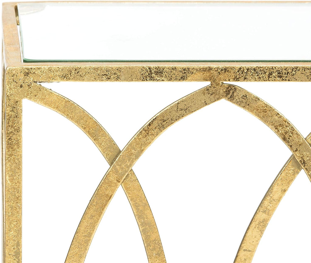 Gold Foil and Glass Console Table G1575