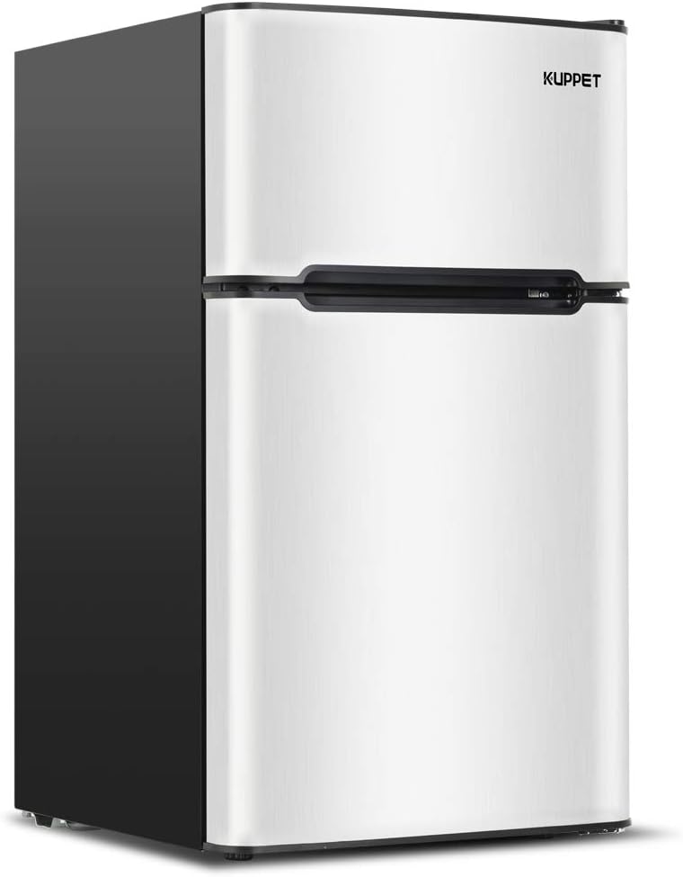 Compact 3.2 Cu.Ft Double Door Stainless Steel Refrigerator G339