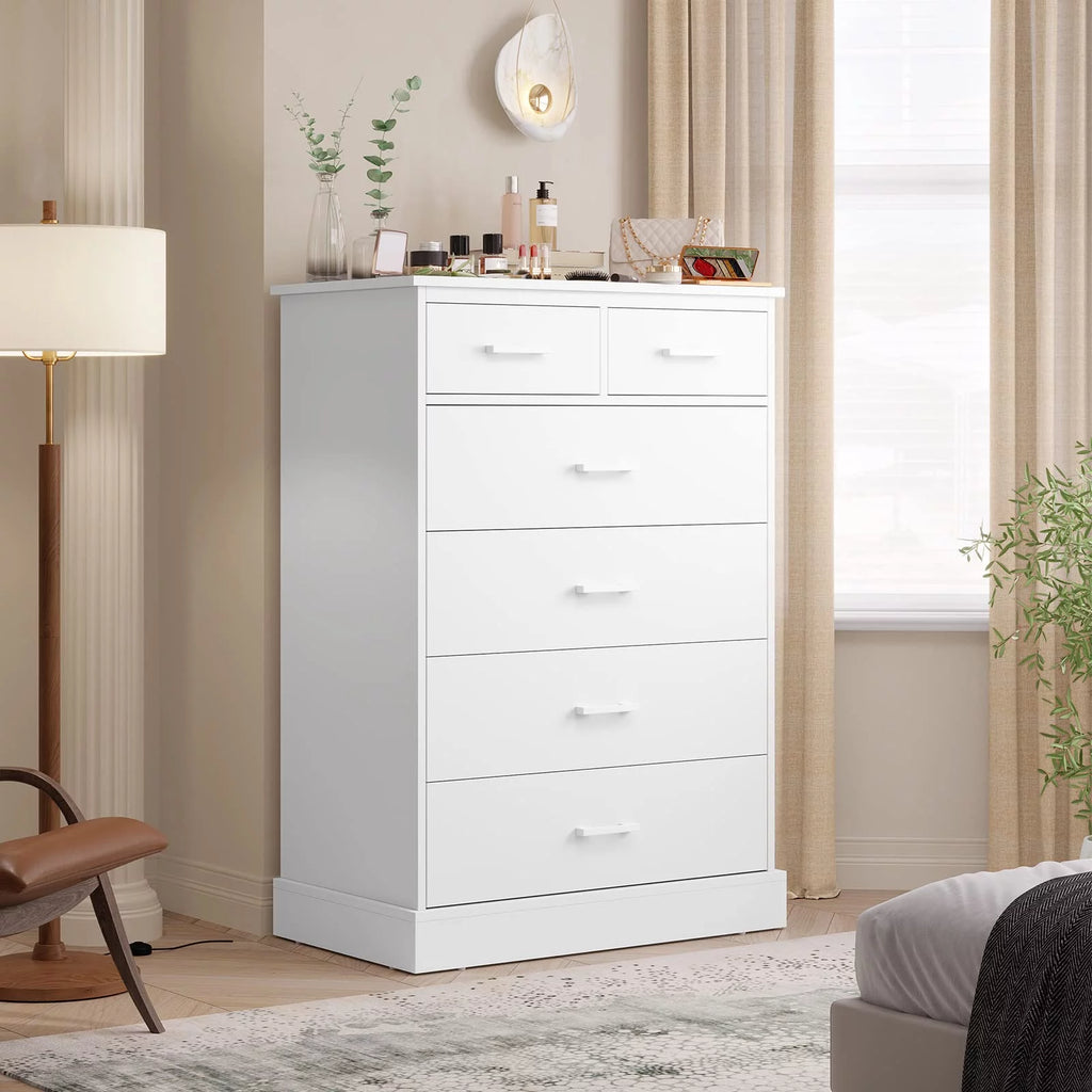 Black 6 Drawer Wood Dresser U20209