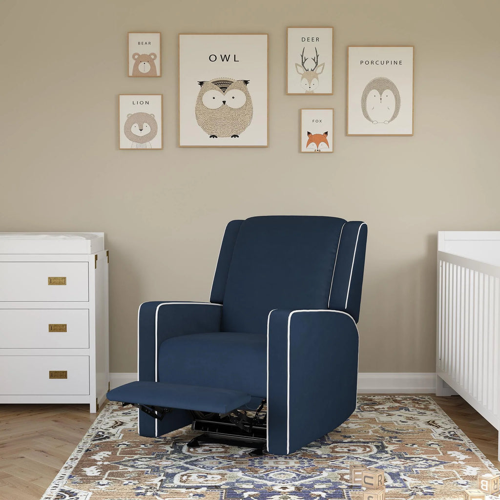Beige Linen Nursery Rocker Recliner J159976