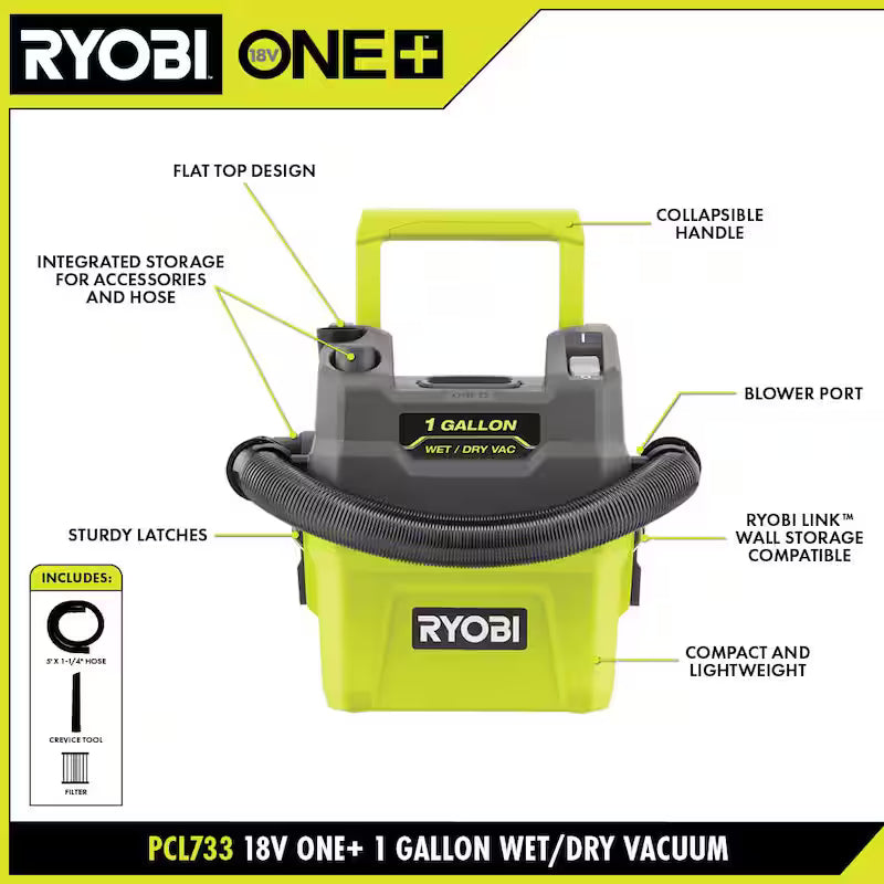 18V Cordless 1 Gal. Wet/Dry Vacuum Y1391