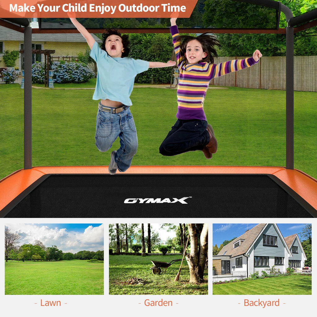 6FT Kids Trampoline with Swing Safety Enclosure Orange F698
