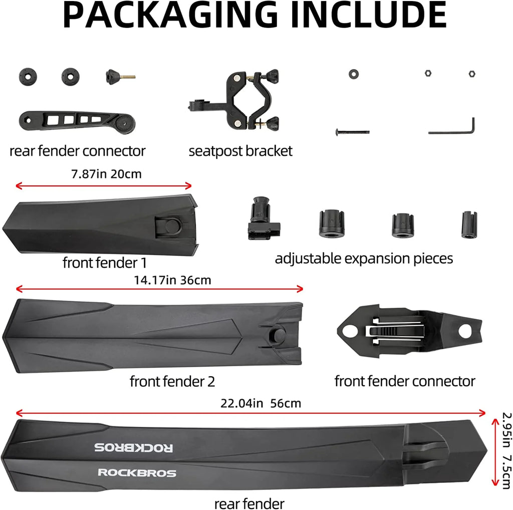 Bike Fender Set Adjustable Front Rear Bicycle Fenders MTB Mud Guards Cycling Splash Guard H219