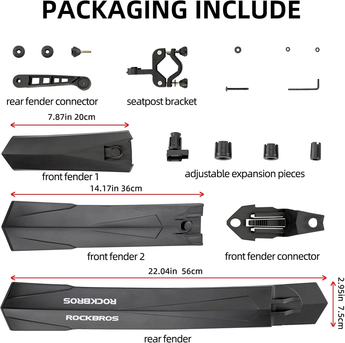 Bike Fender Set Adjustable Front Rear Bicycle Fenders MTB Mud Guards Cycling Splash Guard H219