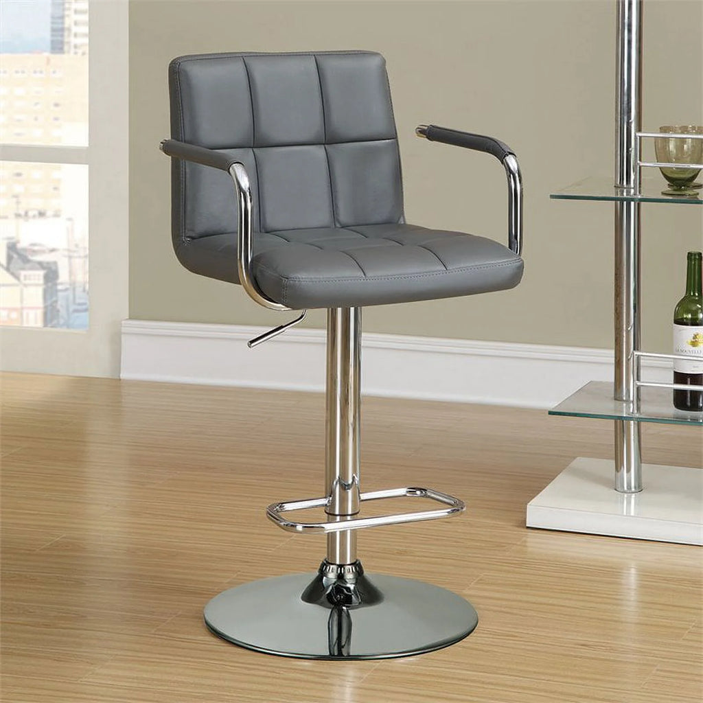 Faux Leather Adjustable Bar Stool Set of 3 Z10304