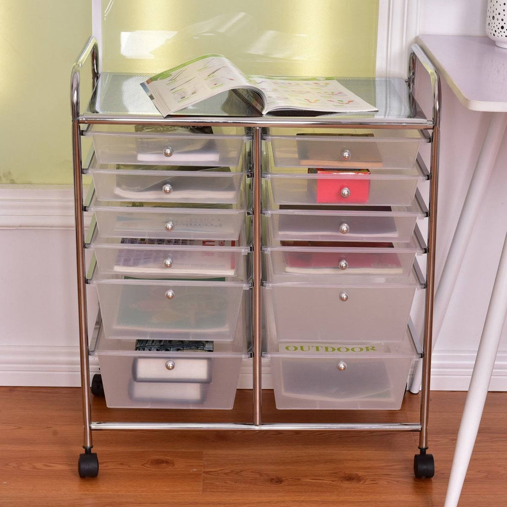12 Storage Drawer Organizer Rolling Cart B58783