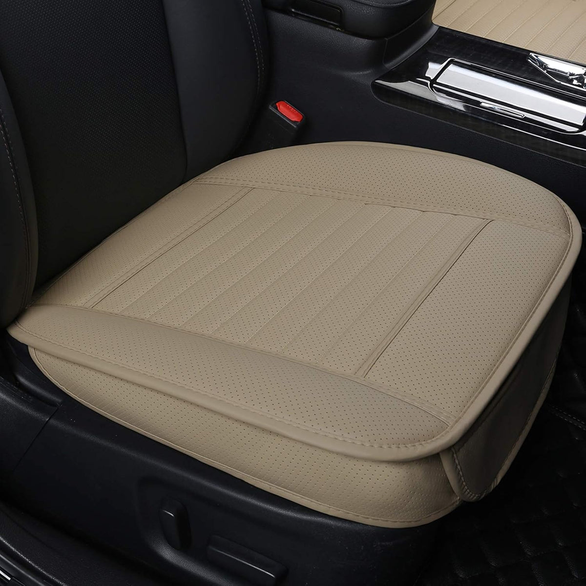 Beige-Tan PU Leather Car Seat Cover Bottom, 1pcs M934