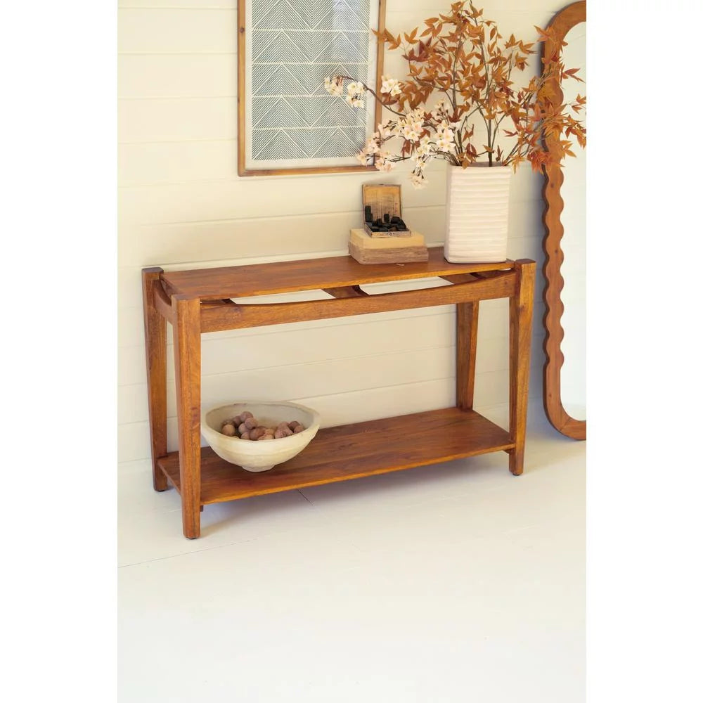 Mango Wood Console Table With Teak Finish A79462