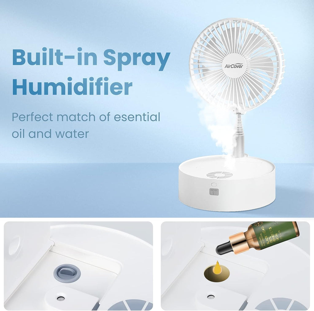 8-Inch Cordless Rechargeable Oscillating Fan with Remote A370416