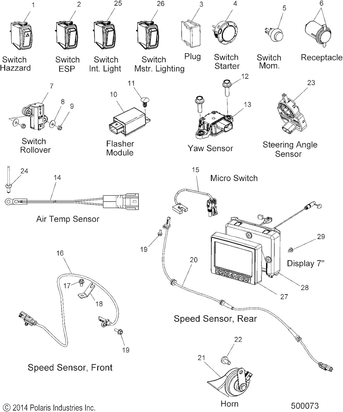 Genuine OEM Master Lighting Switch, SPDT, Qty 1 W1981