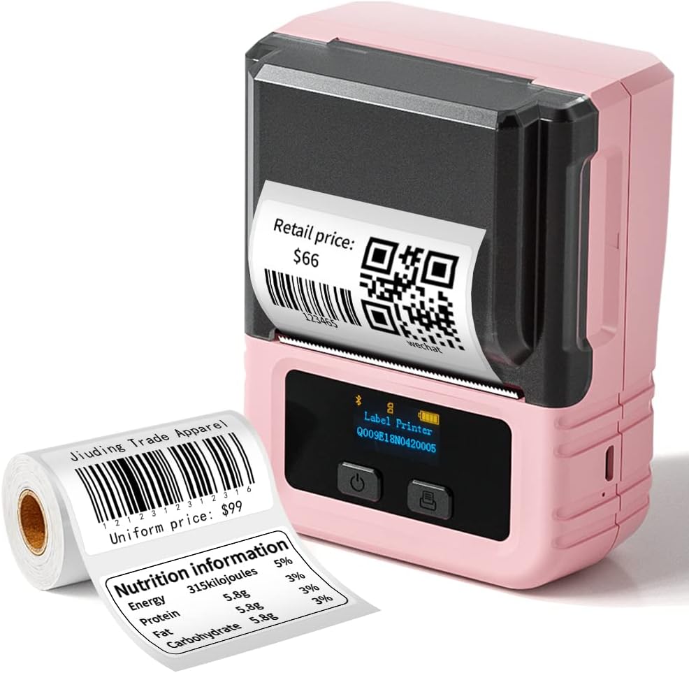 White Pack of 2 Bluetooth Thermal Label Printer X6800