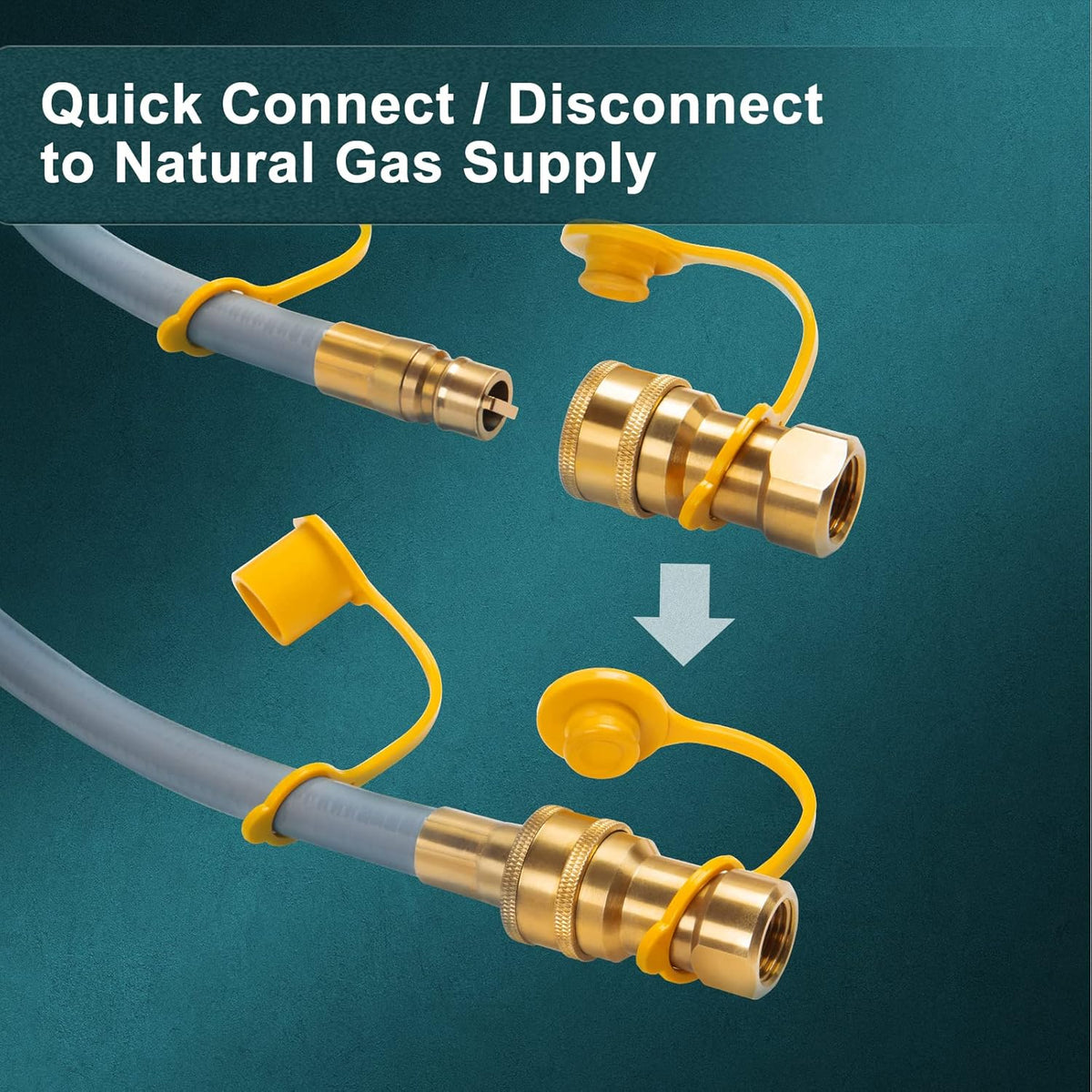 3/8-Inch Natural Gas Hose with Quick Connect Fittings, 24 Feet, Pack of 2 A273913