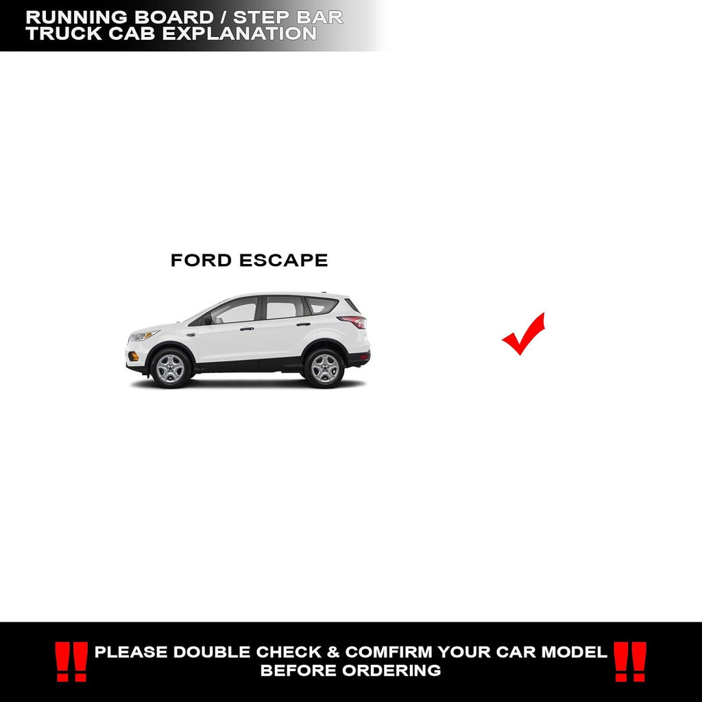 Black Aluminum Running Boards with Chrome Trim S83771