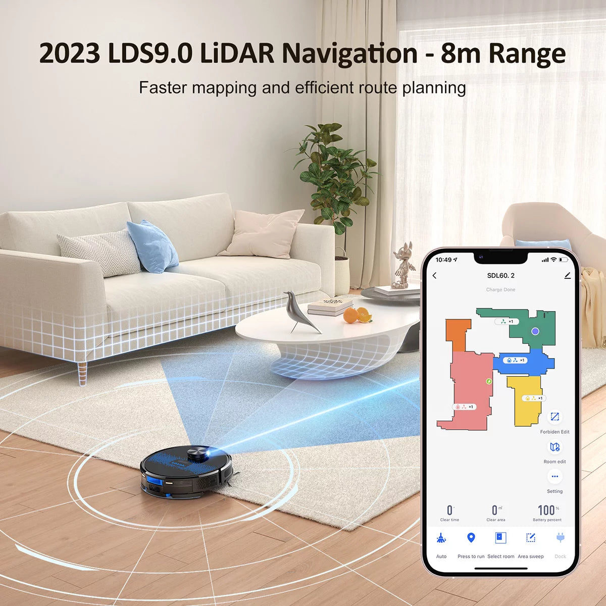 Robot Vacuum and Mop with 3000Pa Suction D50477