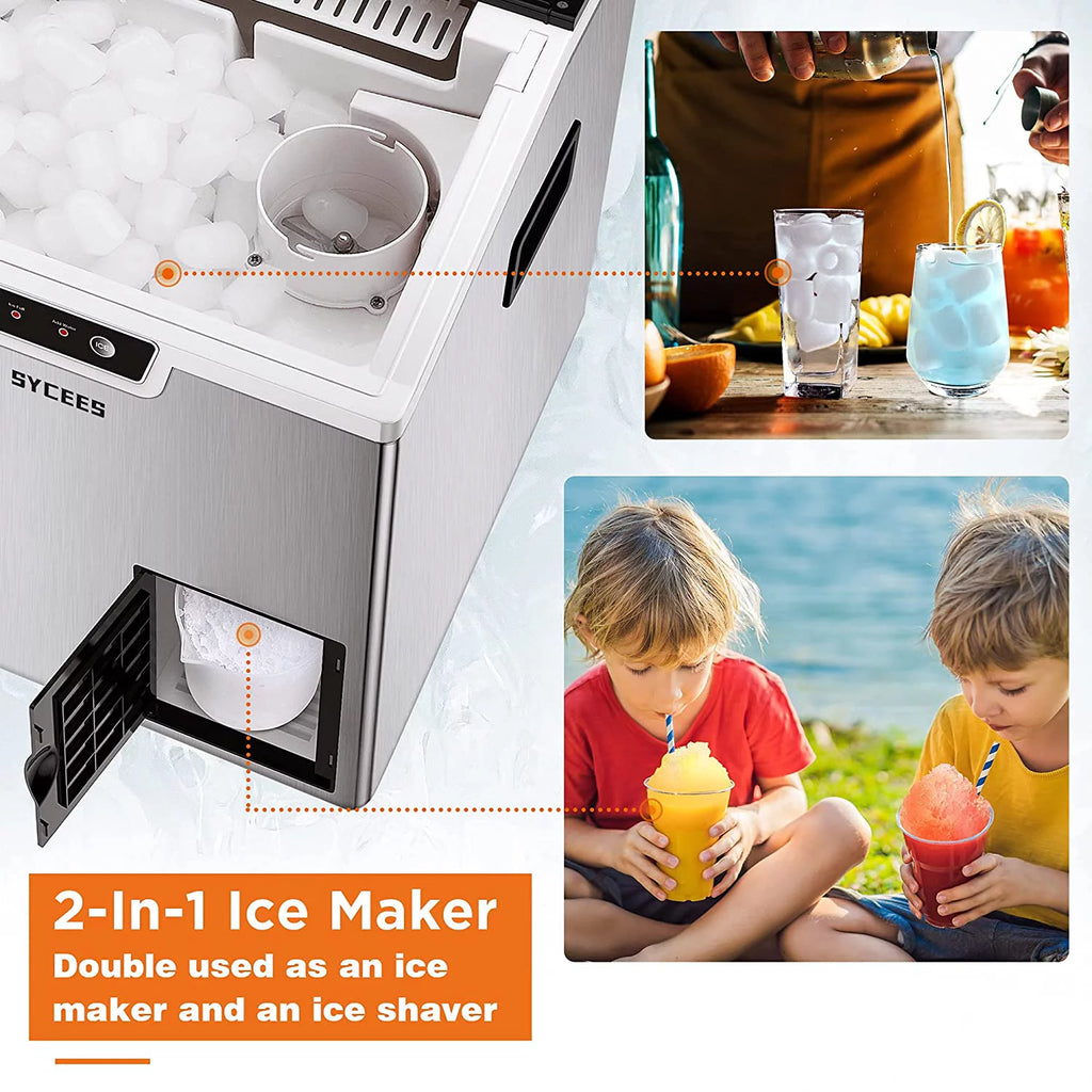 2-in-1 Countertop Ice Maker Machine & Ice Shaver Z193