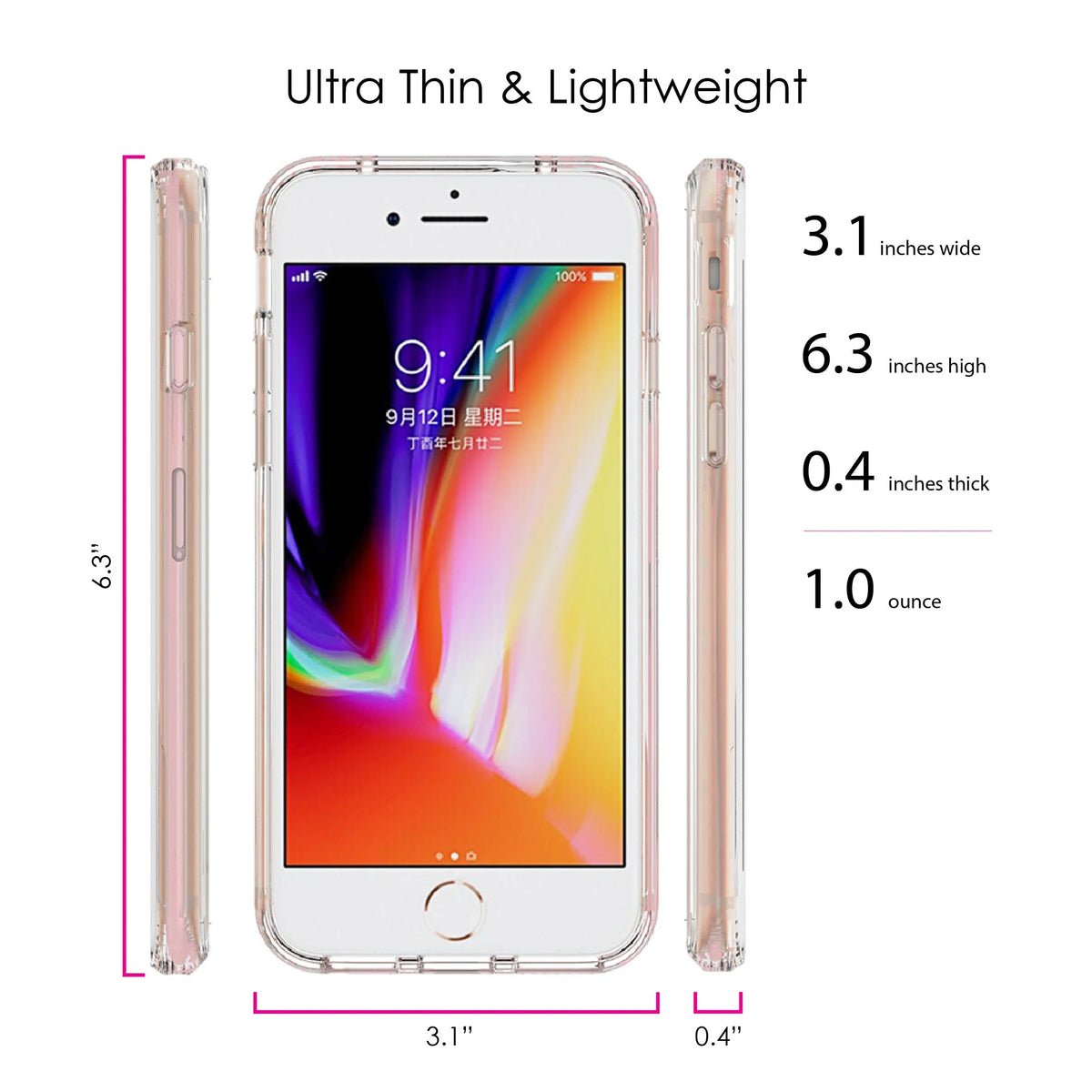 Clear Shockproof Hybrid Case for iPhone 7 PLUS / 8 PLUS with Tempered Glass Screen Protector K7722