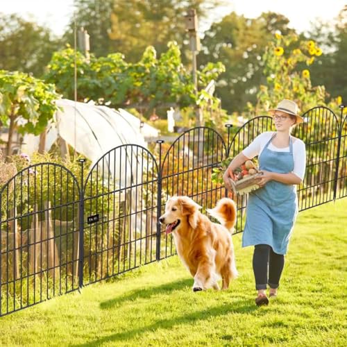 36 in x 17.5 Ft 8 Panels Arched Rustproof Metal Garden Fence O34096
