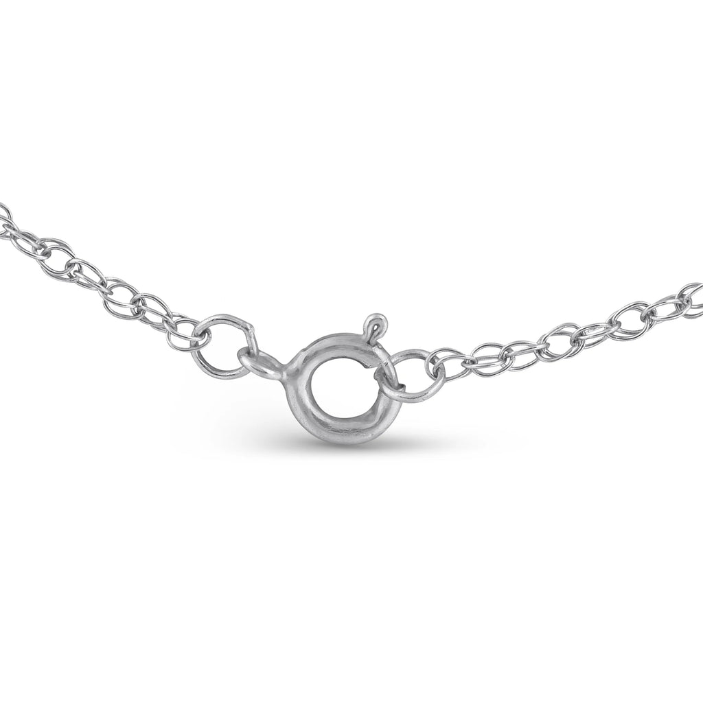14k White Gold Three Stone Diamond Pendant F554779