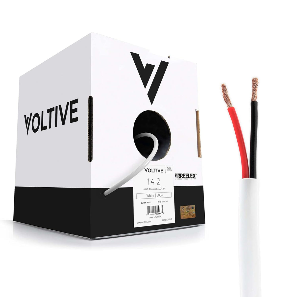 16 AWG 4 Conductor UL Listed CL2/CL3 Oxygen-Free Copper 500 Foot Bulk Cable White X8989