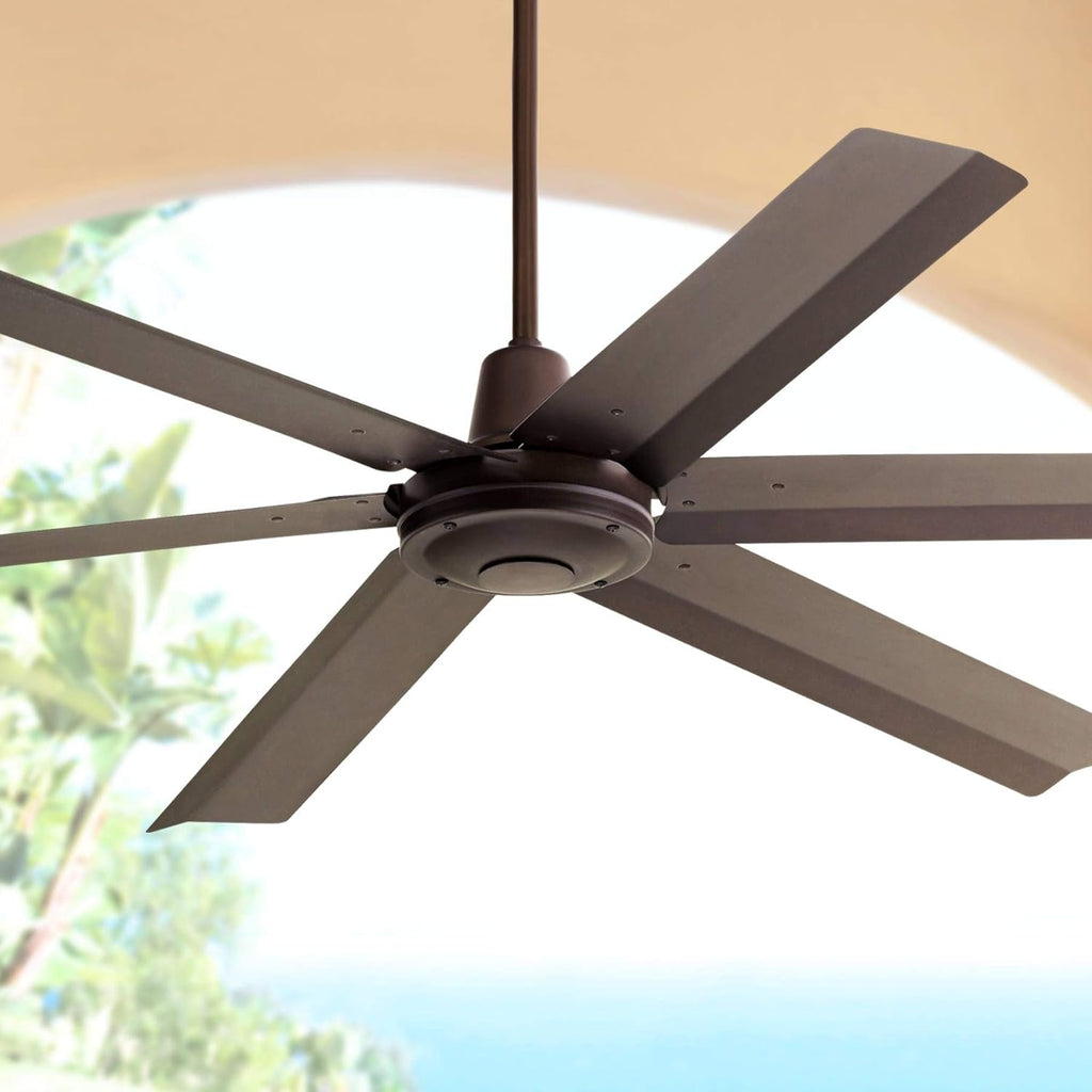 60 Turbina Max DC Modern Industrial Rustic Indoor Outdoor Ceiling Fan with Remote Control Brushed Nickel Silver Metal 5 Blades Damp Rated for Patio Exterior House Porch Garage Barn - Casa Vieja

60 DC Indoor Outdoor Ceiling Fan with Remote Control  Q32152