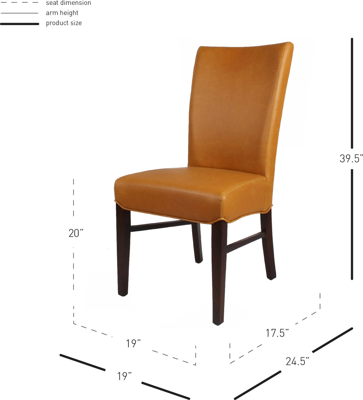Bonded Leather Chair, Set of 2, Caramel N84574