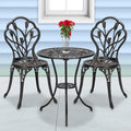 3-Piece Cast Aluminum Patio Bistro Set with Rust-Resistant Table and 2 Chairs K537045