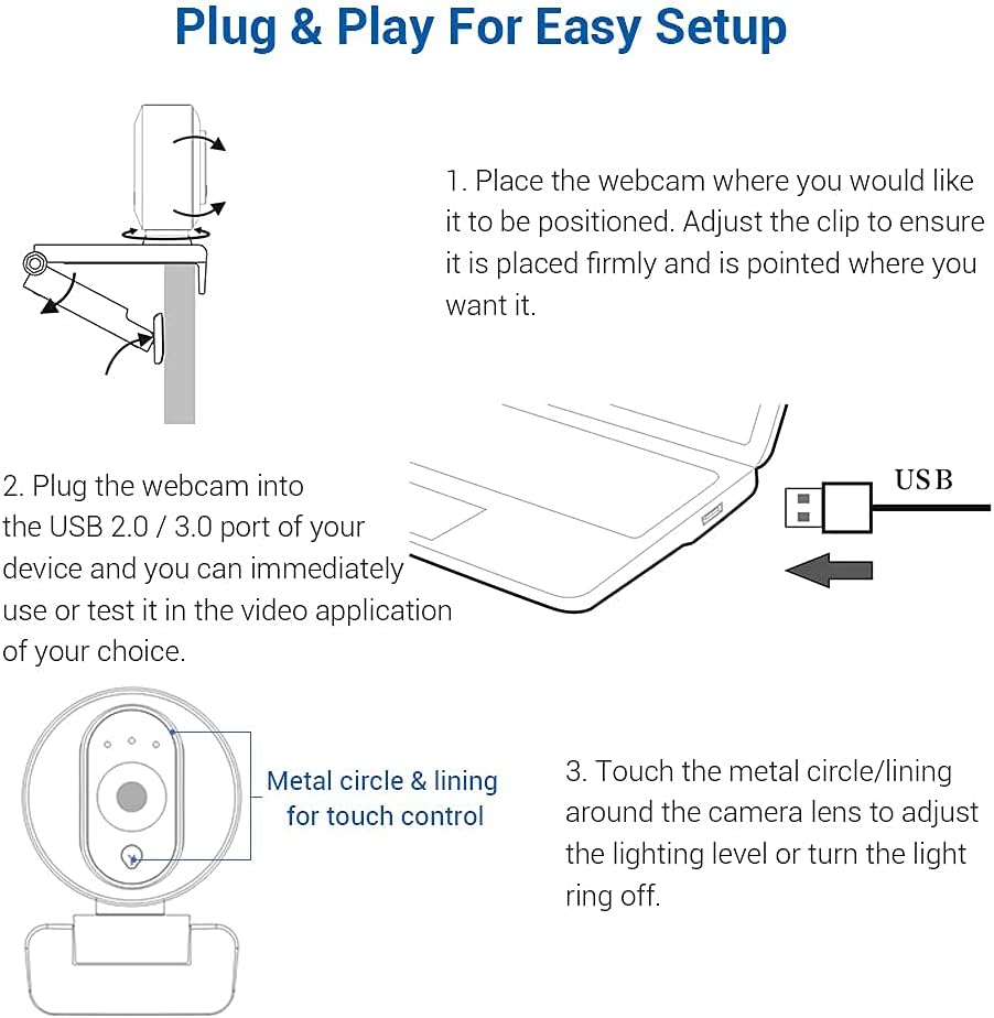 1080P Webcam with Dual Microphones and Auto-Focus V643