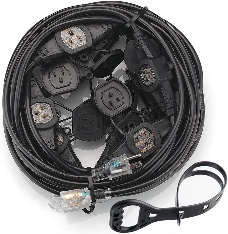 50FT 12 Gauge Indoor/Outdoor Power Extension Cord with Eleven Outlet U7911