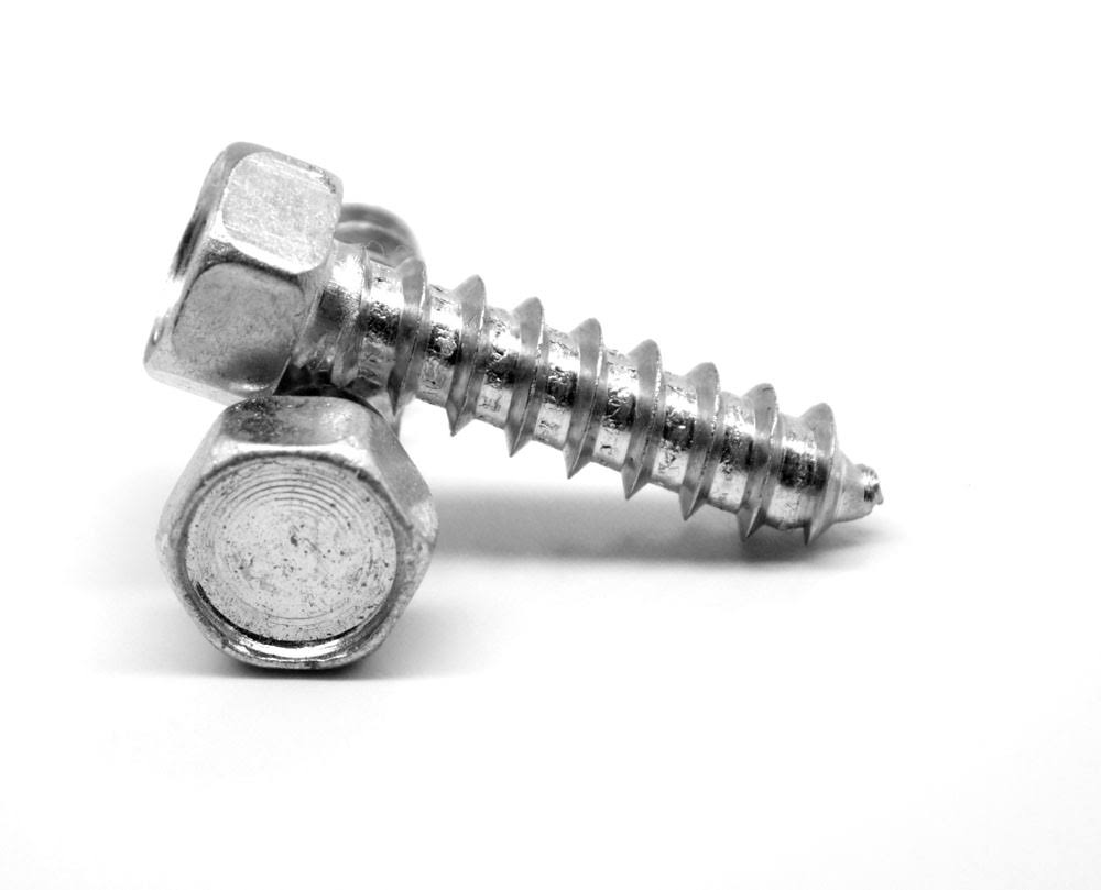 1/4-14 x 1 Sheet Metal Screw Indented Hex Head Type AB Low Carbon Steel Zinc Plated W8756