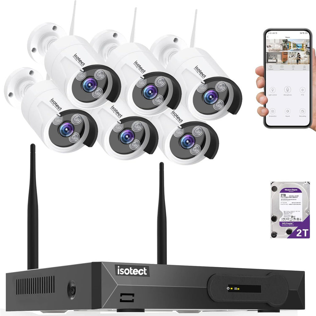 8CH Full HD 1080P Wireless Security Camera System with 6 Cameras Z7620