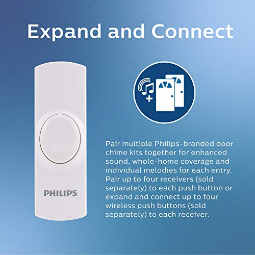 Wireless Doorbell Kit with 2 Push Buttons, White X663885