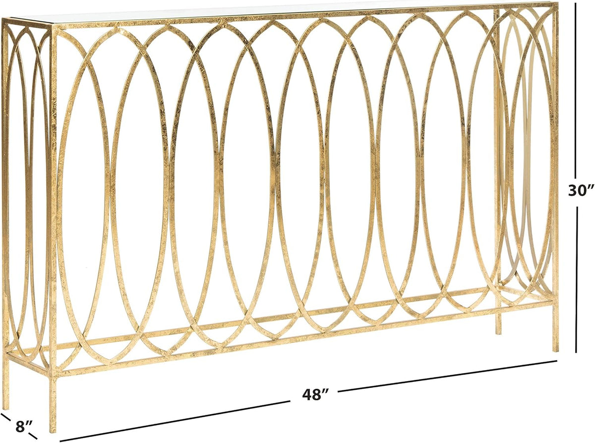 Gold Foil and Glass Console Table G1575