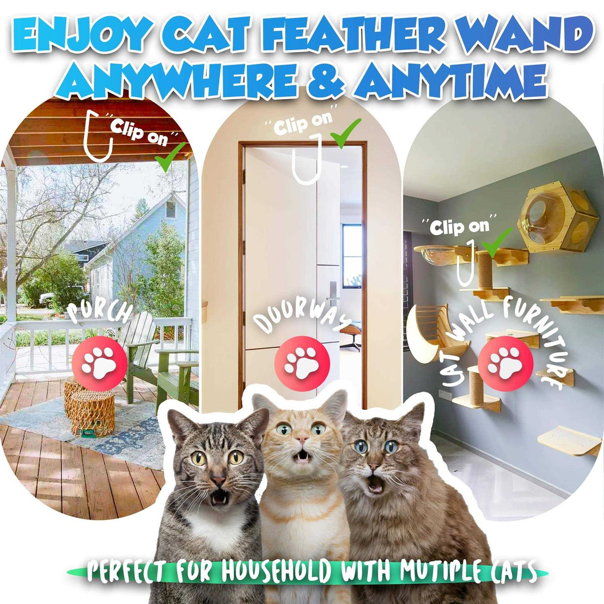 Feather Cat Toys 7PCS Refills with Bell Y798