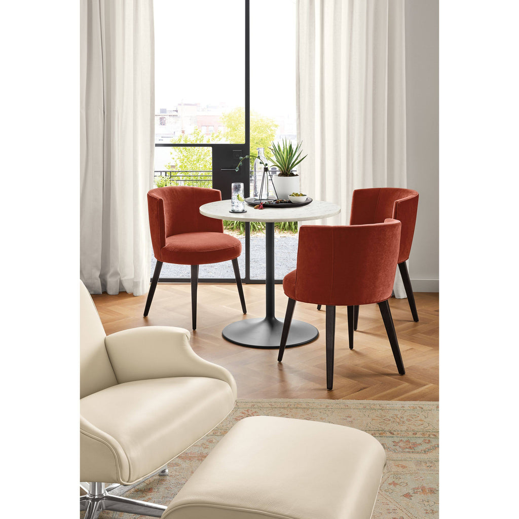 White Marbled Quartz Round Table E6507