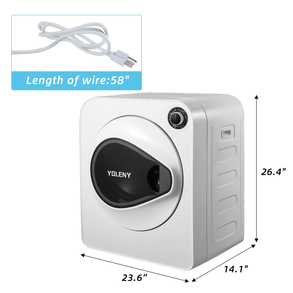White 13.2 lbs Stainless Steel Portable Electric Dryer G80673