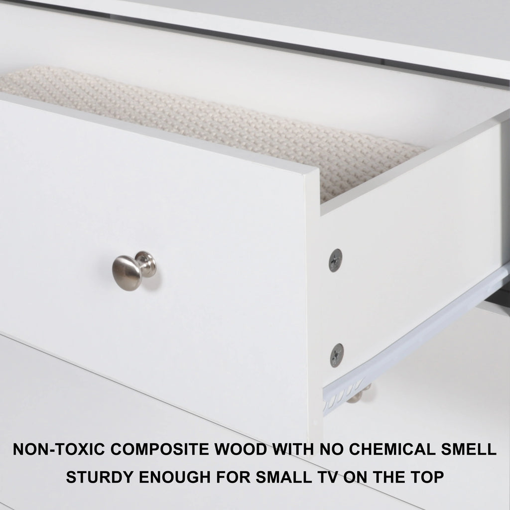 White 5 Drawer Dresser W346