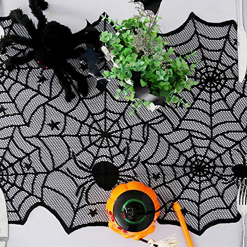 Black Lace Spider Web Table Runners 10 Packs 18x72inch M9833