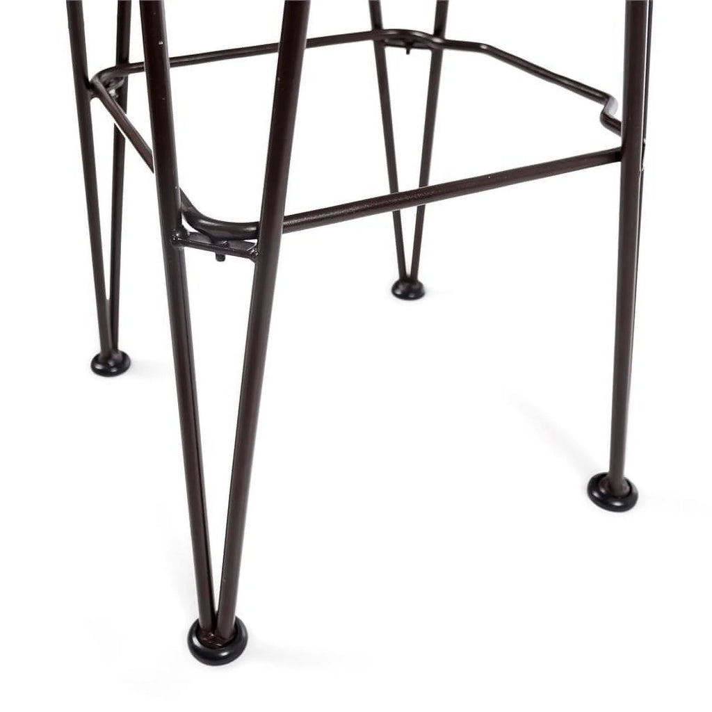 Teaked Acacia Wood Bar Set with Metal Iron Frame H38183