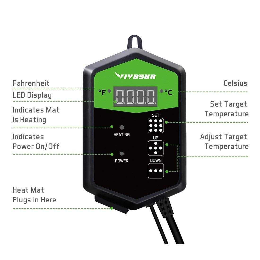 Seedling Heat Mat and Digital Thermostat Combo Set C226