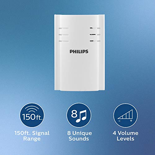 Wireless Doorbell Kit with 2 Push Buttons, White X663885